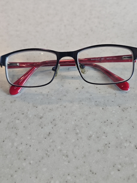 Guess Accessories - Guess GU9180-3 Eyeglass Frames Black Red 49-17-130 Rectangular Frames Only